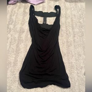 Low back cowl neck mini dress